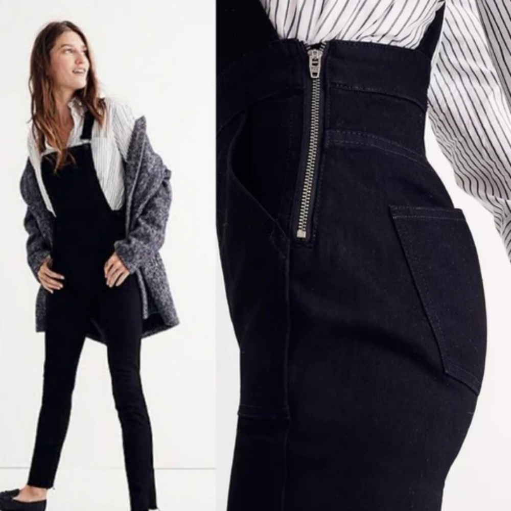 Madwell Black Skinny Overall, Size Medium